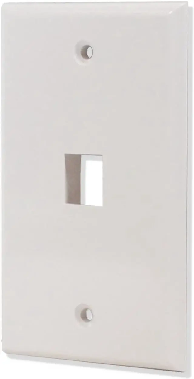 Alt view image 2 of 3 - 50 Pack Lot 1 port Hole Keystone Jack Wall Plate Smooth Surface White