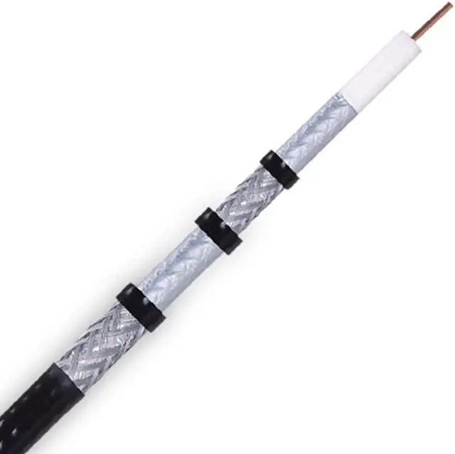 Alt view image 3 of 11 - RG6 Quad Shield Coaxial Cable 18 AWG 1000ft Bulk Coax Satellite TV Black