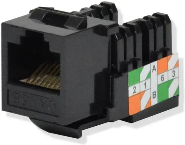 Alt view image 2 of 3 - 100 Pack Cat5e Keystone Ethernet Jack Punch Down 45 Degree Black 110 8P8C RJ45