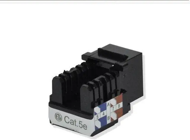 Alt view image 3 of 3 - 100 Pack Cat5e Keystone Ethernet Jack Punch Down 45 Degree Black 110 8P8C RJ45