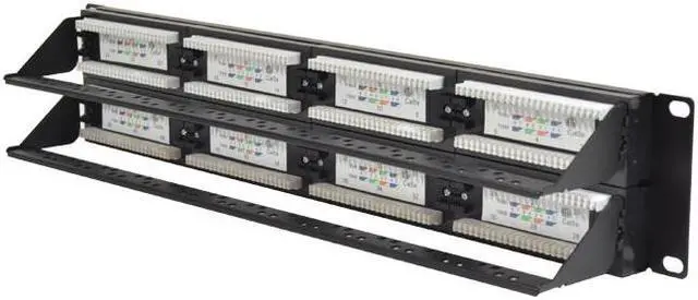 Alt view image 3 of 3 - Cat5e 48 Port Patch Panel Ethernet Network LAN RJ45 UTP 2U Rack Mount 110