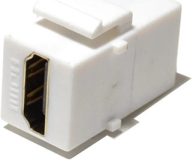 Alt view image 2 of 3 - HDMI Keystone Insert Jack Female to Female Adapter Coupler White