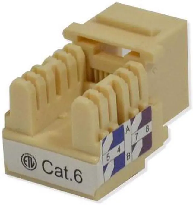 Alt view image 3 of 3 - 50 pack lot Keystone Jack Cat6 Ivory Network Ethernet 110 Punchdown 8P8C