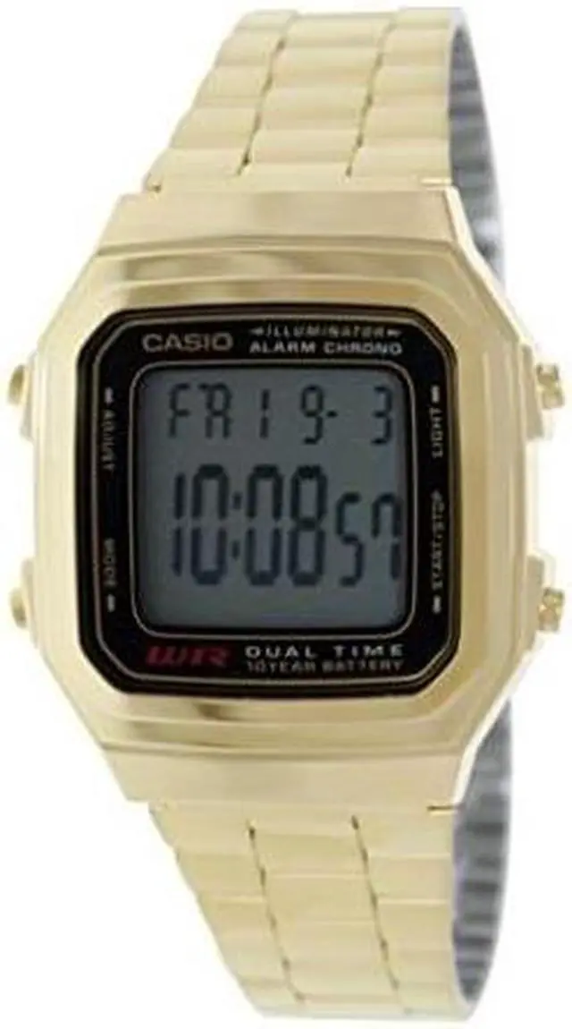 Alt view image 5 of 9 - Men's Casio Digital Classic Gold Tone Steel Watch A178WGA-1AD A178WGA-1A