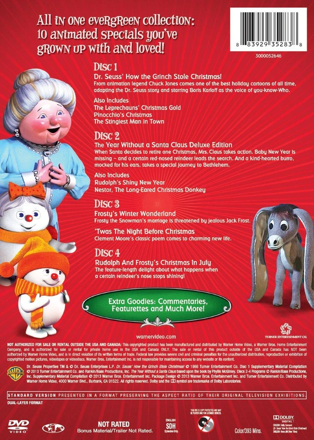 Alt view image 7 of 7 - WARNER HOME VIDEO CLASSIC CHRISTMAS FAVORTIES (DVD/4 DISC/FF-4X3/RE-PKGD)-NLA D416519D