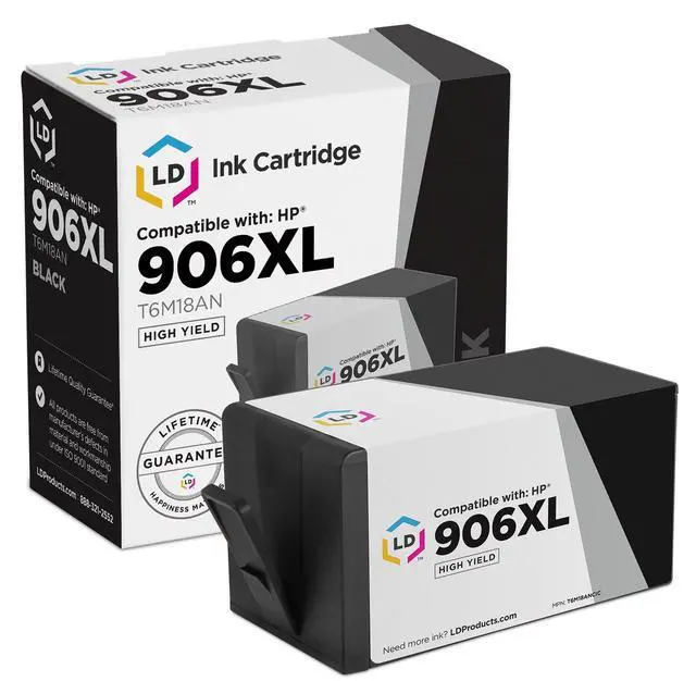 Main image of LD Compatible Replacement for HP 906XL T6M18AN High-Yield Black Ink Cartridge for OfficeJet: 6975 6979 & OfficeJet Pro: 6960 6970 6974 6975 6978 6979