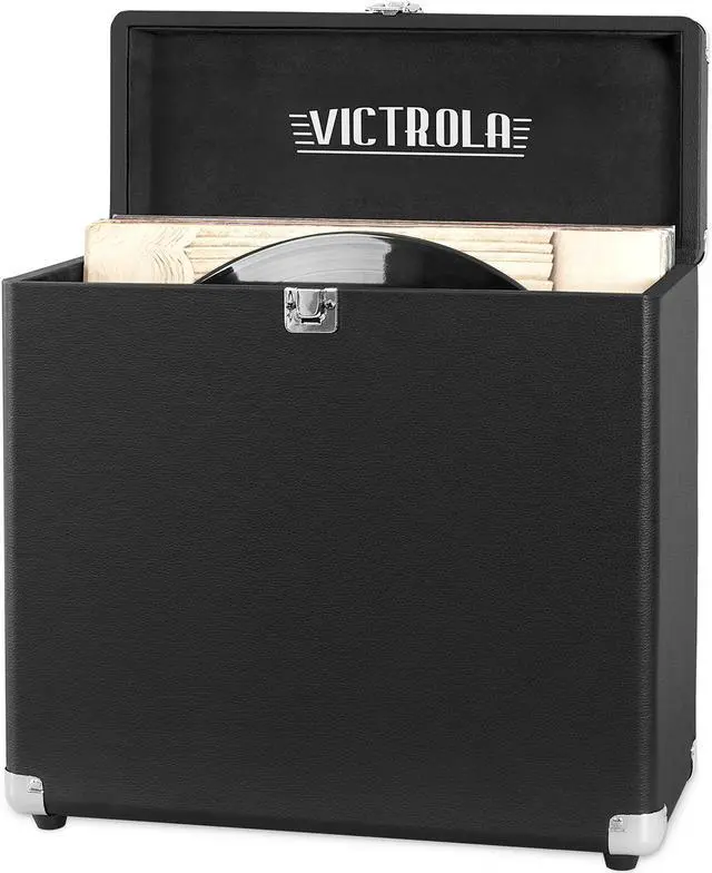 Alt view image 4 of 9 - Victrola - Storage Case for Vinyl Turntable Records - Black