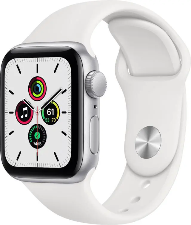 Alt view image 6 of 8 - Apple Series 6 Watch 40mm Silver Aluminum Case with White Sport Band GPS MG283LL/A