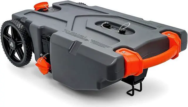 Alt view image 2 of 16 - Camco 39004 Rhino Portable 28 Gallon RV Waste Tank Holding Hose and Accessories