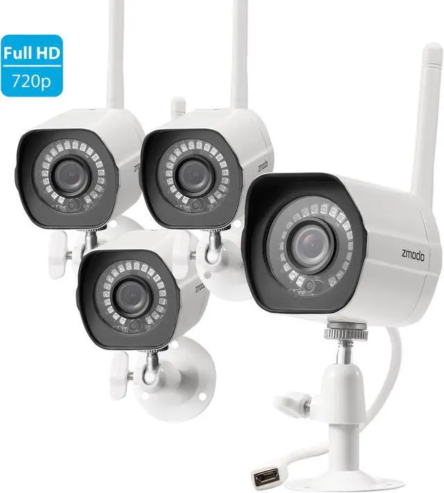 Alt view image 12 of 13 - zmodo wireless security camera system (4 pack) smart hd outdoor wifi ip cameras with night vision - works with alexa