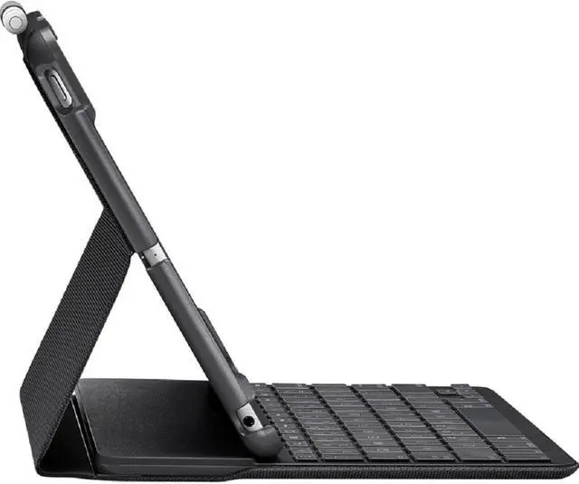 Alt view image 8 of 20 - Logitech 9.7" Slim Folio with Integrated Bluetooth Keyboard Case for Apple iPad 5th and 6th Gen 920-009017, Black
