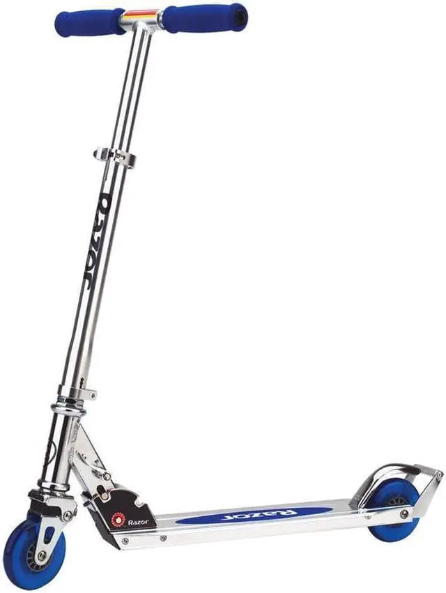 Alt view image 11 of 11 - Razor A2 Kids/Boys Folding Aluminum  Kick Scooter w/ Wheelie Bar - Blue