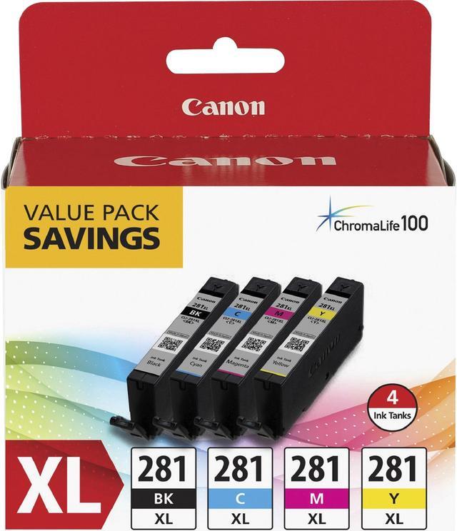 Alt view image 7 of 17 - Canon CLI-281 XL High Yield Ink Cartridge - Combo Pack - Black/Cyan/Magenta/Yellow