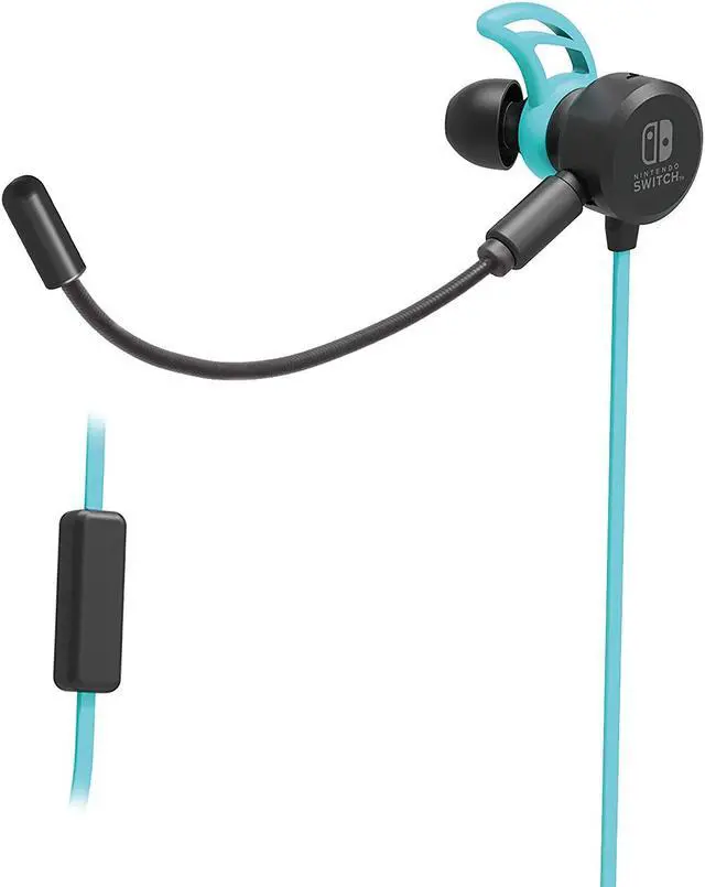 Alt view image 6 of 8 - HORI Nintendo Switch Gaming Earbuds Pro with Mixer - Red/Blue