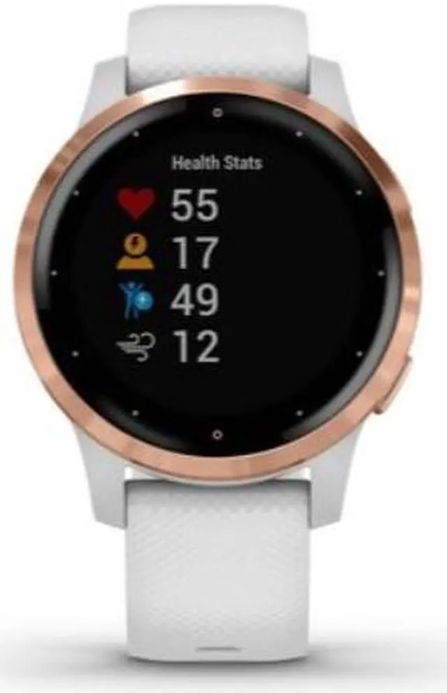 Alt view image 20 of 20 - Garmin vivoactive 4S Smartwatch (40mm, Rose Gold Stainless Steel Bezel/White Case, Silicone Band)