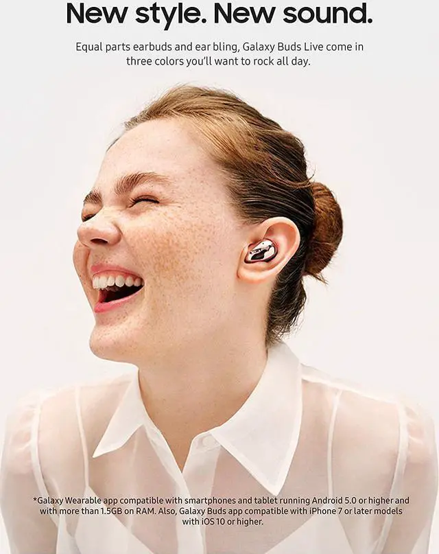 Alt view image 9 of 20 - samsung galaxy buds live, true wireless earbuds w/active noise cancelling (wireless charging case included), mystic bronze (us