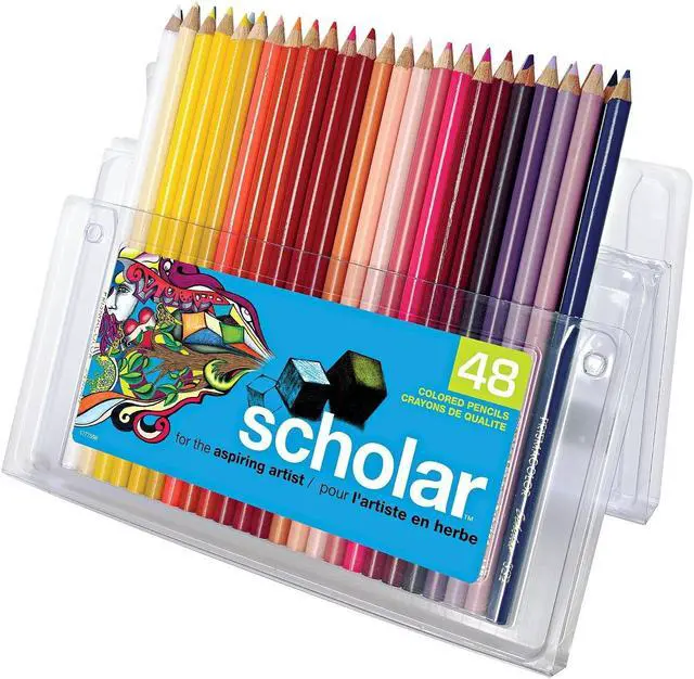Alt view image 5 of 7 - Scholar Colored Woodcase Pencils, 48 Assorted Colors/Set