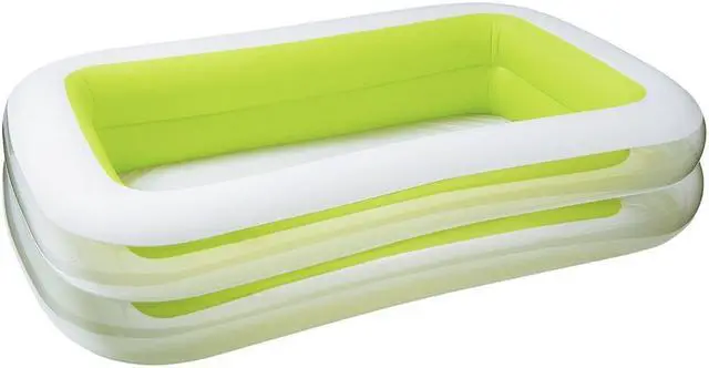 Alt view image 6 of 11 - Intex Inflatable 8.5' x 5.75' Swim Center Family Pool for 2-3 Kids, Blue & White