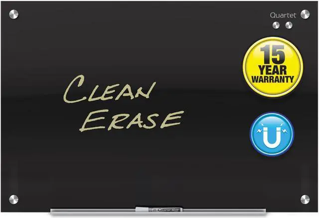 Alt view image 4 of 7 - Quartet Infinity Glass Magnetic Marker Board 4' x 3' Black Surface Frameless
