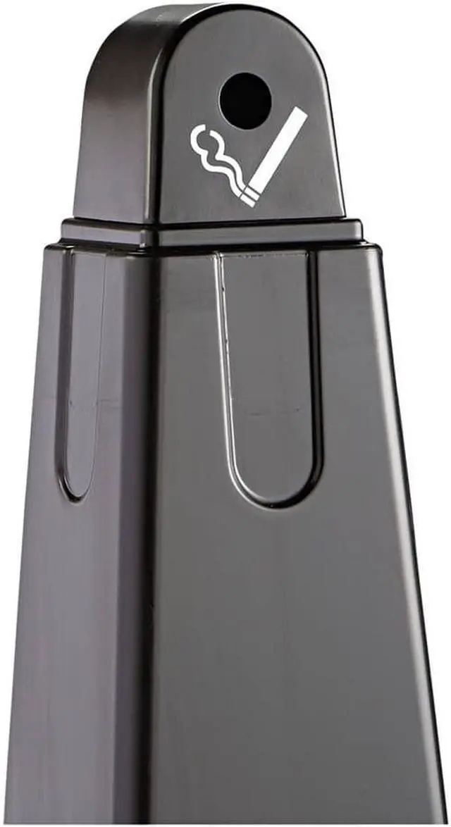 Alt view image 4 of 15 - Rubbermaid - FG257088BLA - 1 gal Cigarette Receptacle, 39 1/2 in Height, 12 1/4 in Base Dia., Plastic, Black