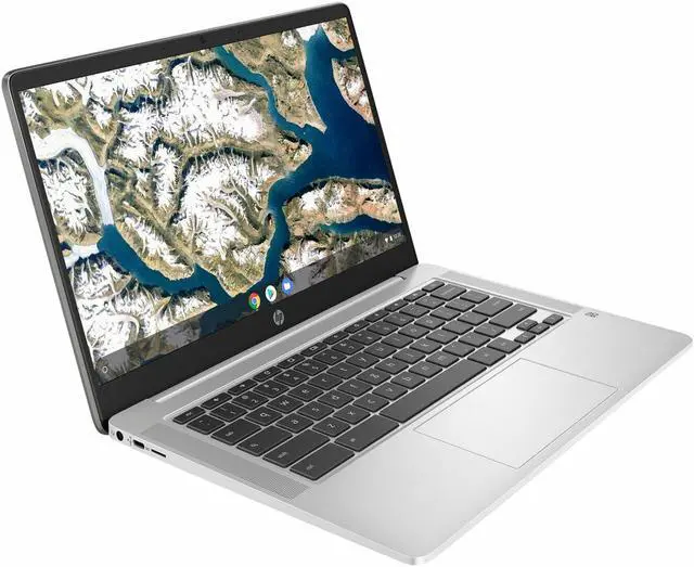 Alt view image 2 of 12 - HP Chromebook 14a-na0642cl 9RT87UA 14-Inch Laptop - 1366 x 768 - 4 GB RAM - Intel Celeron N4020  - 1.10 GHz - 32 GB eMMC - Chrome OS - Silver