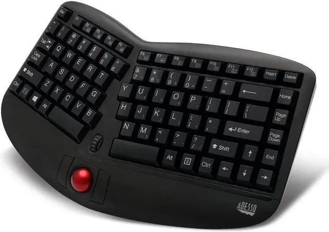 Alt view image 7 of 18 - ADESSO Tru-Form Media 3150 WKB-3150UB Black USB RF Wireless Ergonomic Keyboard