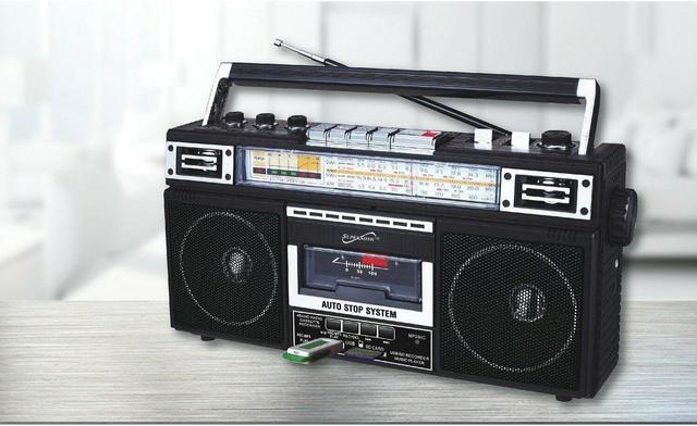 Alt view image 5 of 14 - Supersonic SC-3201BT-BK 4 Band Radio & Cassette Player + Cassette To Mp3 Converter & Bluetooth (Black)
