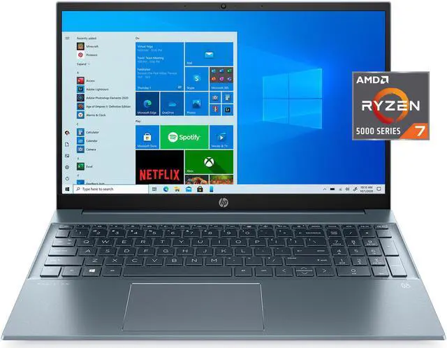 Alt view image 4 of 10 - HP Pavilion 15.6" Laptop - AMD Ryzen 7 - 8GB RAM - 512GB SSD - Blue Notebook 15-eh1070wm