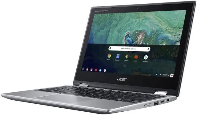 Alt view image 7 of 8 - Acer Chromebook Spin 11 Convertible Touch-Screen Laptop| Intel Celeron N3350| 11.6" HD Touch Display| 4GB DDR4| 32GB eMMC| 802.11ac WiFi|HD webcam | Wacom EMR Pen| Sleeve| Sparkly Silver