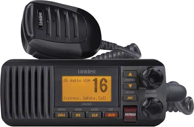 Alt view image 6 of 13 - UNIDEN - UM385BK 25 WATT FIXED MOUNT CLASS D SUBMERSIBLE VHF MARINE RADIO WITH 4 DIGIT & "B" CHANNELS -BLACK