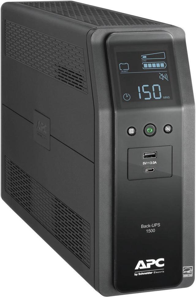 Alt view image 9 of 11 - APC BN1500M2 Back-UPS Pro, 1500VA, Tower, 120V, 10 NEMA 5-15R outlets, LCD, 1 USB Type C + 1 USB Type A ports - External - 16 Hour Recharge - 3.10 Minute Stand-by - 120 V Input - 120 V AC Output