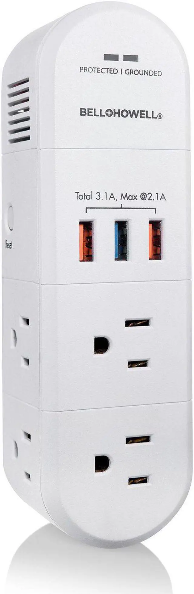 Main image of Bell & Howell 7544 Swivel Power with Surge Protection, 6 Power Outlets 3 USB Ports