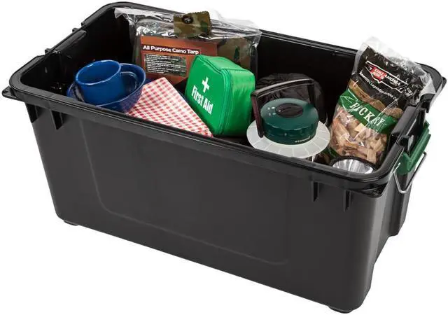 Alt view image 6 of 6 - iris usa, inc. remington 82 quart weathertight storage box, storeitall utility tote, black