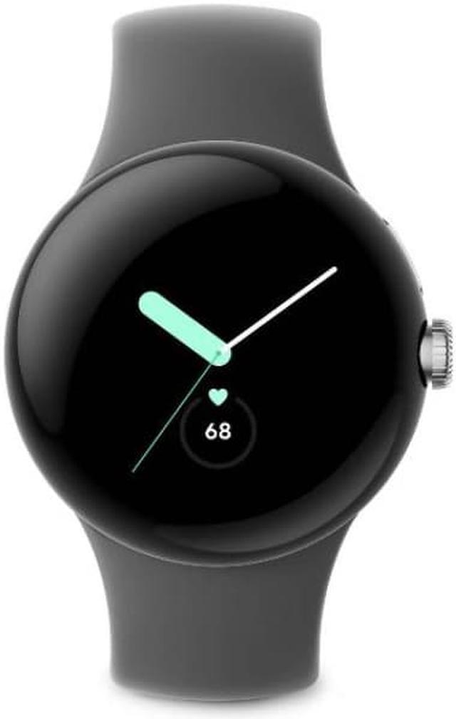 Alt view image 2 of 7 - Google Pixel Watch - Android Smartwatch  - Heart Rate Tracking Watch - Polished Silver Stainless Steel case with Charcoal Active band - WiFi - Grade A