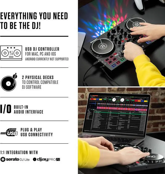 Alt view image 12 of 20 - Numark Party Mix II DJ Controller with Light Show