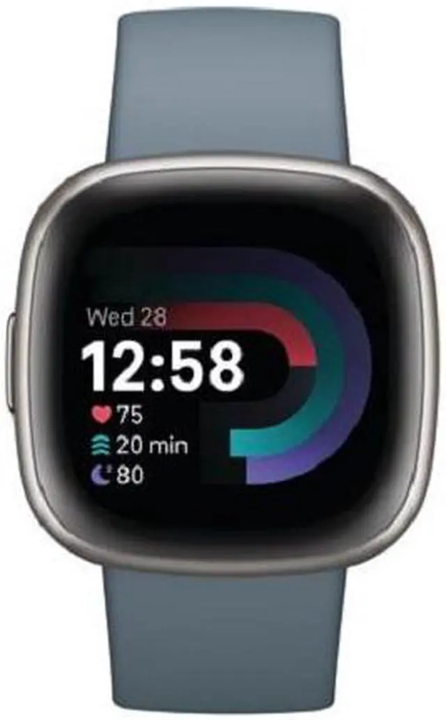 Alt view image 2 of 6 - Fitbit Versa 4 Fitness Smartwatch, Waterfall Blue / Platinum Aluminum | FB523SRAG-US
