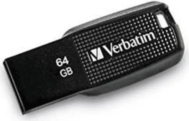 Alt view image 13 of 13 - Verbatim 64GB Ergo USB 2.0 Flash Drive - Black  70877
