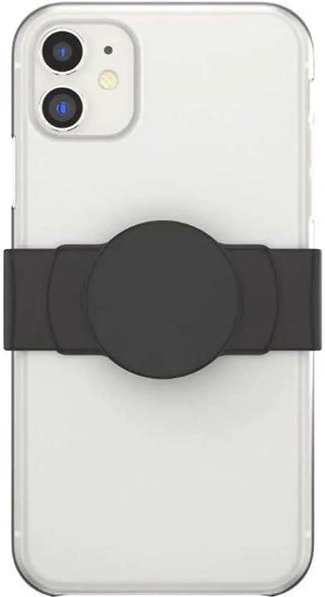 Main image of PopSockets 805460 Slide Stretch Adjustable Cell Phone Grip and Stand with Swappable Top, Black
