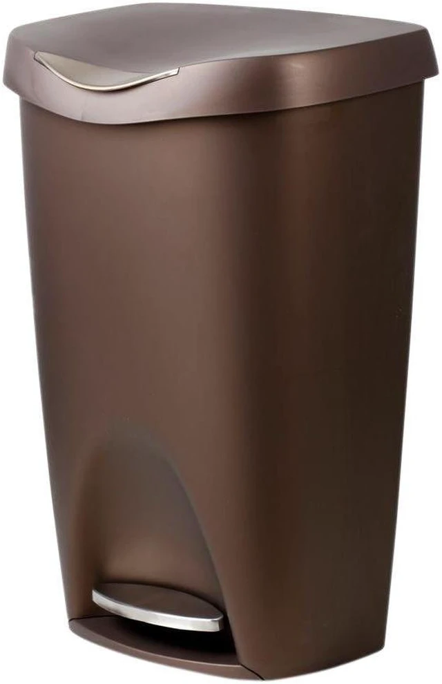 Alt view image 4 of 4 - Umbra 084200-125 Brim 13-Gallon Step Waste Can, Bronze
