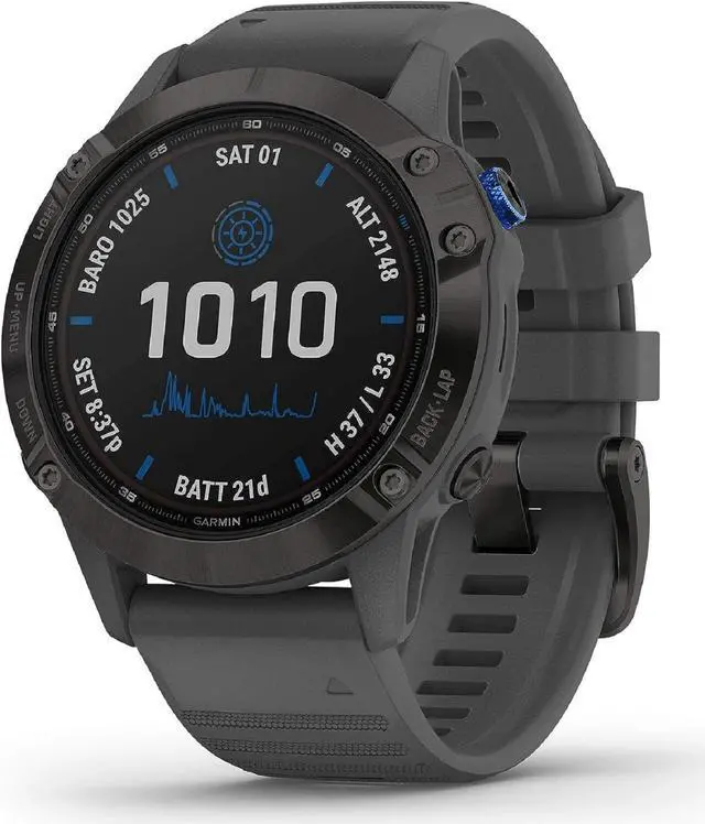 Alt view image 19 of 19 - Garmin FENIX6SOLBKS GARMIN FENIX 6 PRO SOLAR WATCH