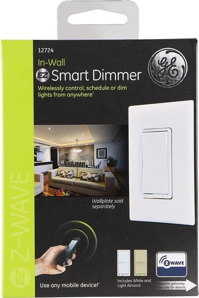 Alt view image 5 of 7 - GE Z-Wave In-Wall Smart Dimmer (12724)