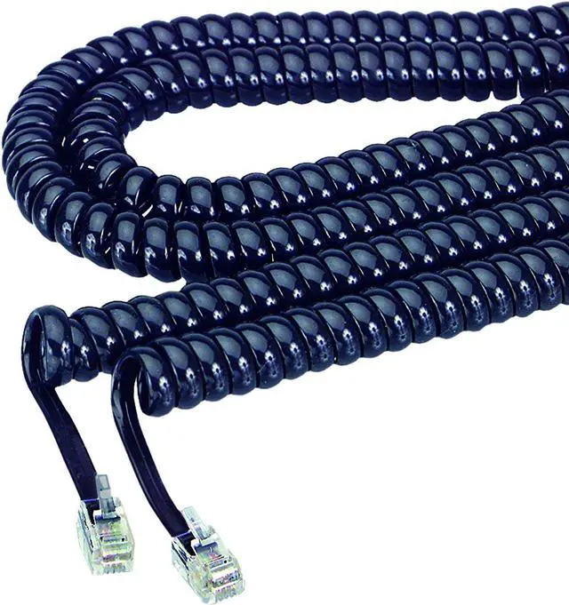Alt view image 6 of 13 - Softalk Coiled Phone Cord, Plug/Plug, 12 Ft., Black 48102