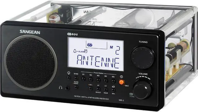 Alt view image 6 of 16 - Sangean WR-2CL AM-FM RDS Digital Tuning Radio - Clock - Clear Case