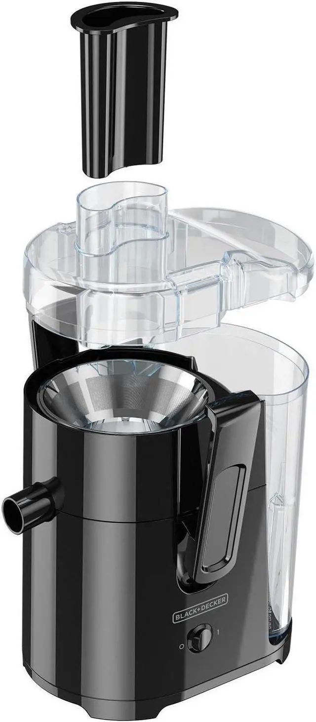 Alt view image 8 of 13 - BLACK+DECKER JE2400BD 400-Watt Fruit and Vegetable Juice Extractor with Space Saving Design, Black
