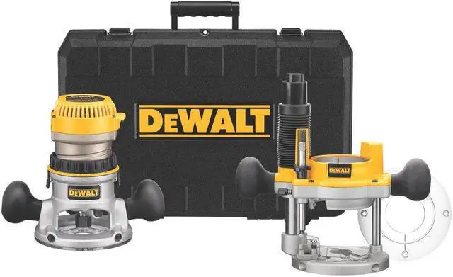 Alt view image 6 of 13 - Dewalt DW618PK 2-1/4 HP EVS Fixed Base & Plunge Router Combo Kit with Hard Case