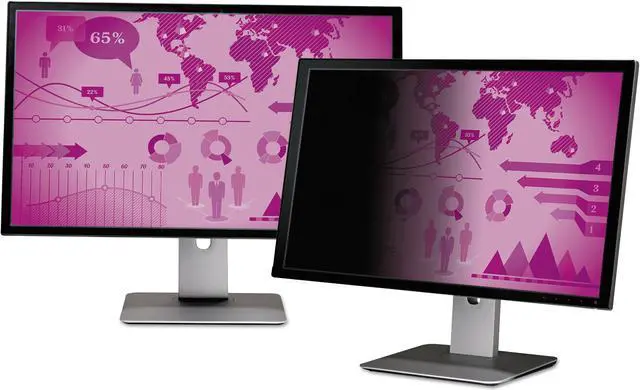 Alt view image 4 of 20 - 3M HC240W1B High Clarity Privacy Filter For 24 Inch Widescreen Monitor (16:10) - Display Privacy Filter - 24 Inch Wide - Black