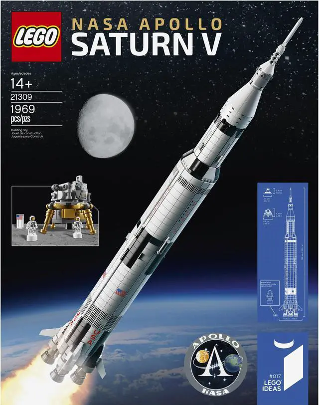 Alt view image 4 of 11 - LEGO Saturn V 21309 LEGO Ideas Nasa Apollo Saturn V 21309 Building Kit (1969 Piece) age 14 years and up