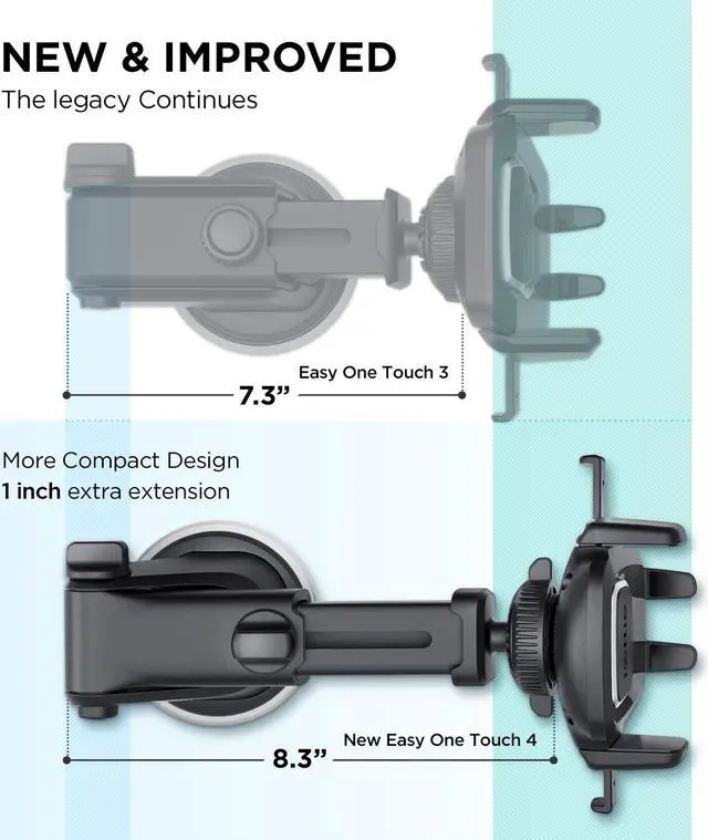 Alt view image 7 of 17 - iOttie - Easy One Touch 4 Dash & Windshield Mount for Mobile Phones - Black