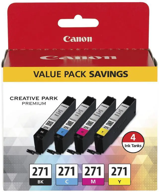 Alt view image 12 of 20 - Canon CLI-271 Ink Cartridge - Combo Pack - Black/Cyan/Magenta/Yellow