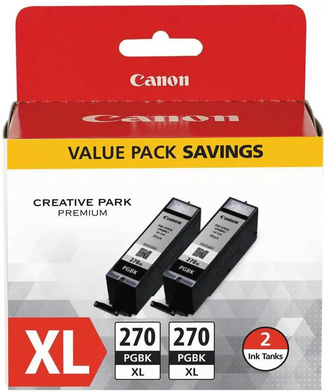 Alt view image 10 of 19 - Canon PGI-270 XL High Yield Ink Cartridge - Dual Pack - Pigmented Black